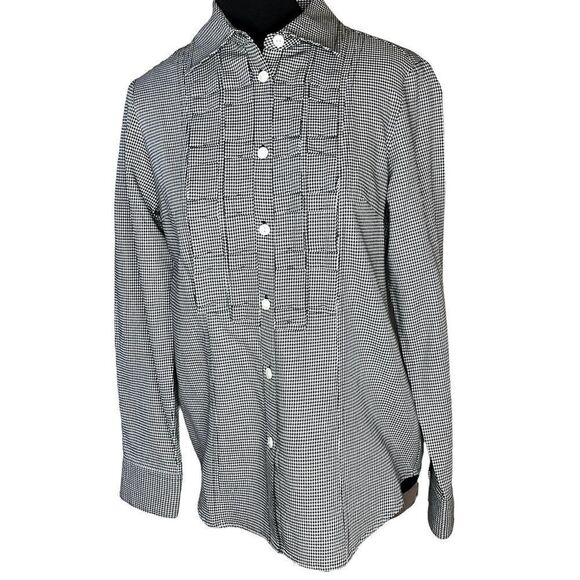PENDELTON Woman's Shirt Size 6 Black and White Long Sleeve Pleated Front - Picture 1 of 16